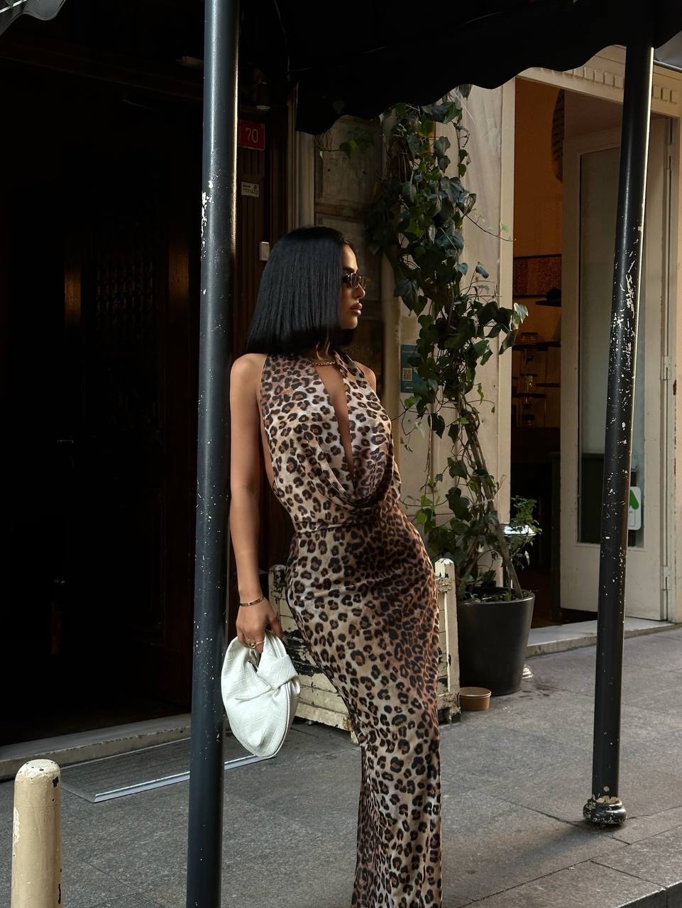 Luxe Leopard Backless Gown Maxi Dress– 1061