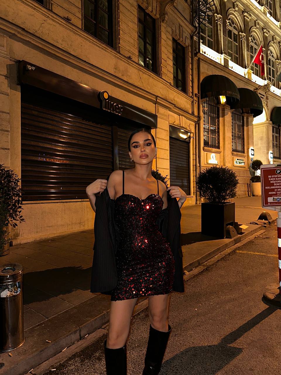 Midnight Glitter Sequin Mini Dress – 1059