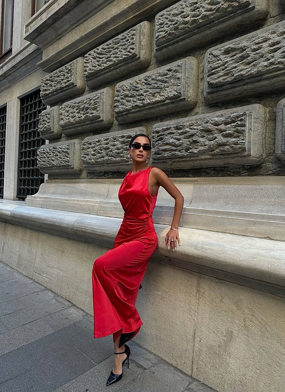 The Luxe Satin Maxi Dress – 1058