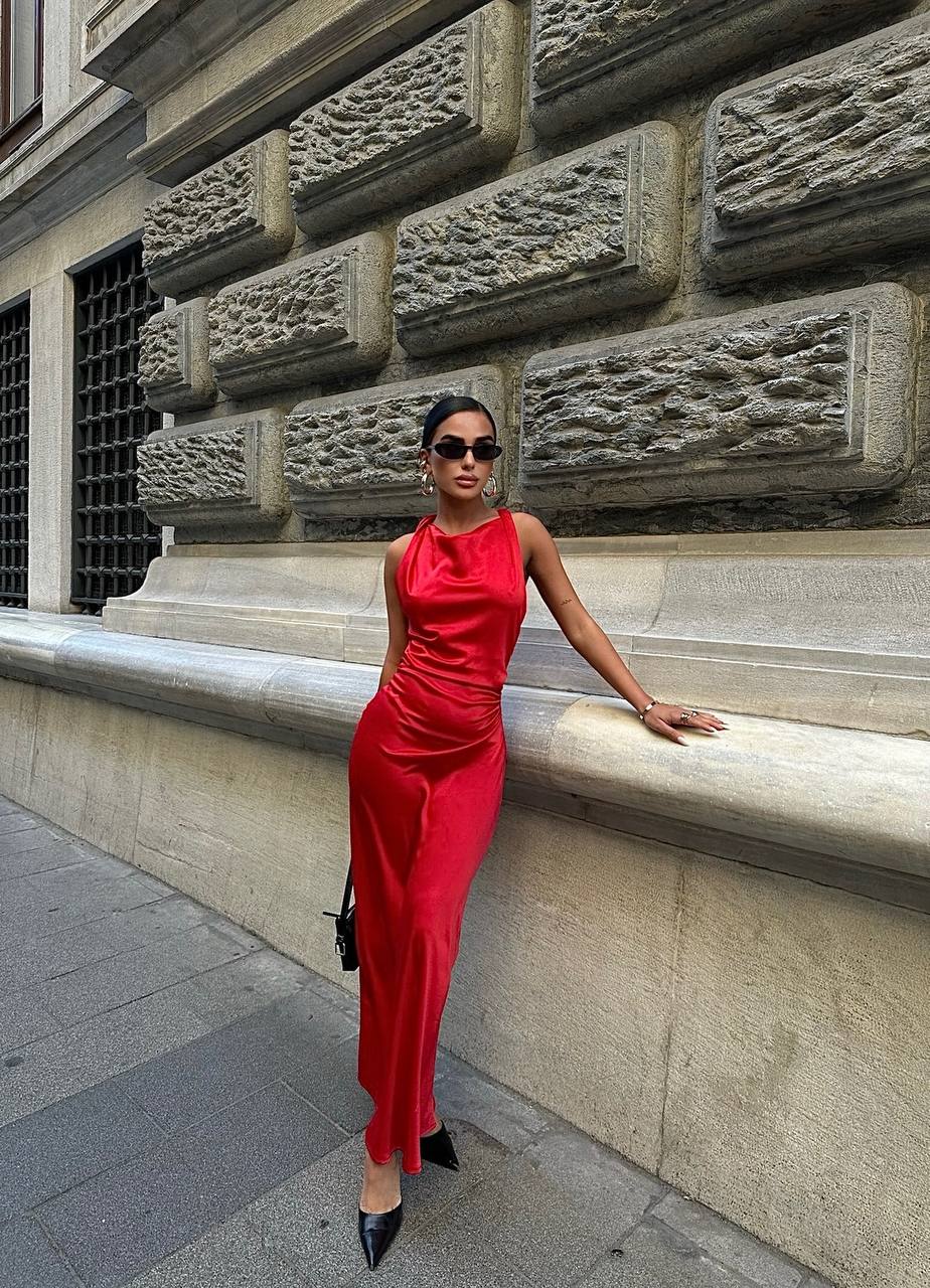 The Luxe Satin Maxi Dress – 1058