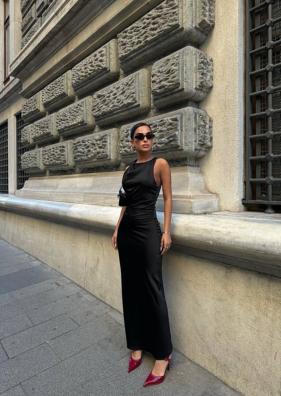 The Luxe Satin Maxi Dress – 1058