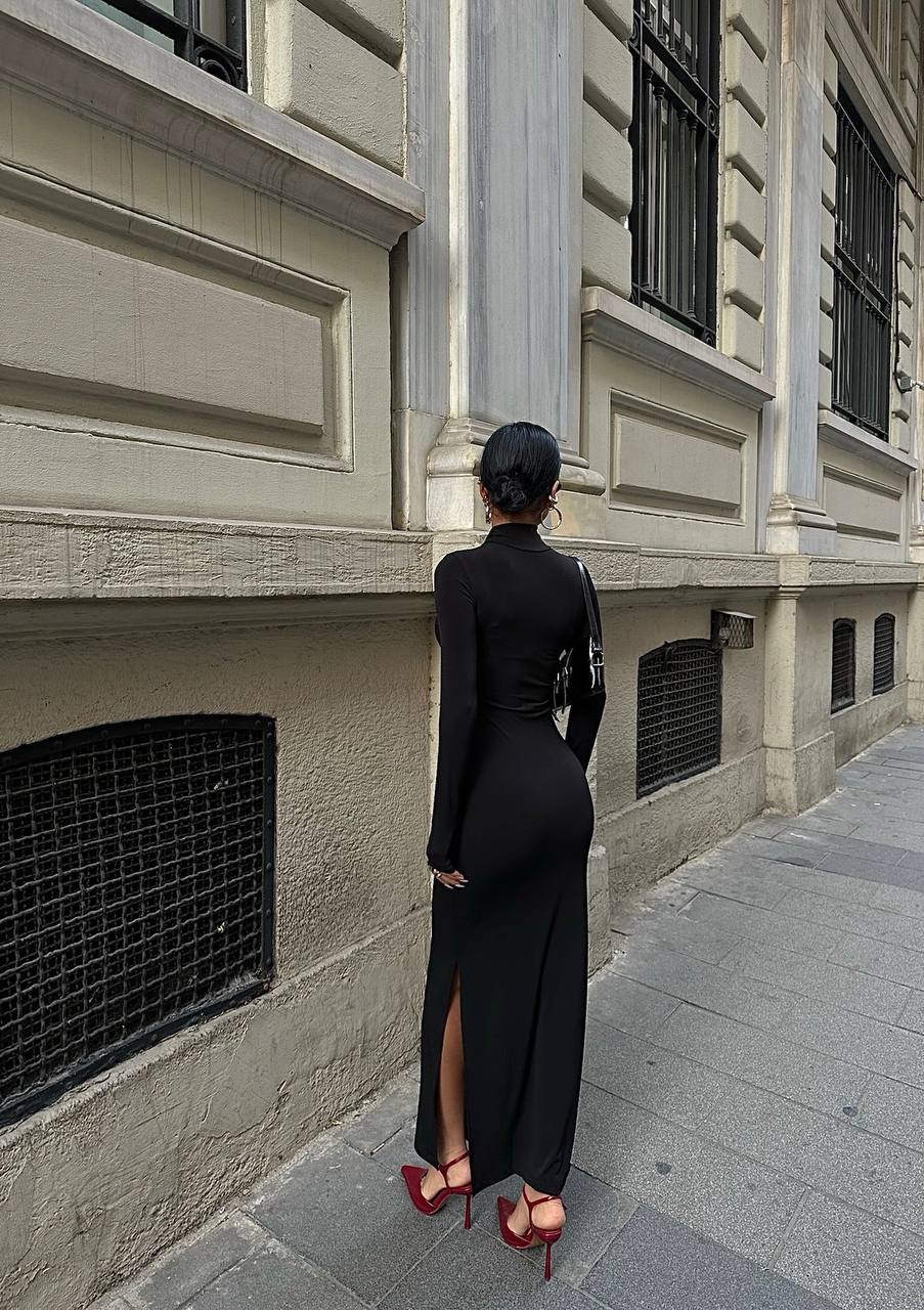 Mocha Twist Midi Dress – 1056