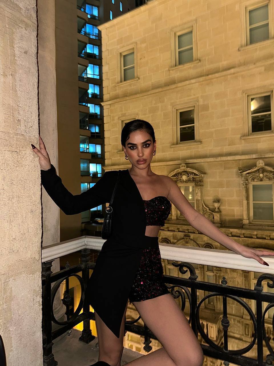 Midnight Sparkle Asymmetrical Jumpsuit – 1052