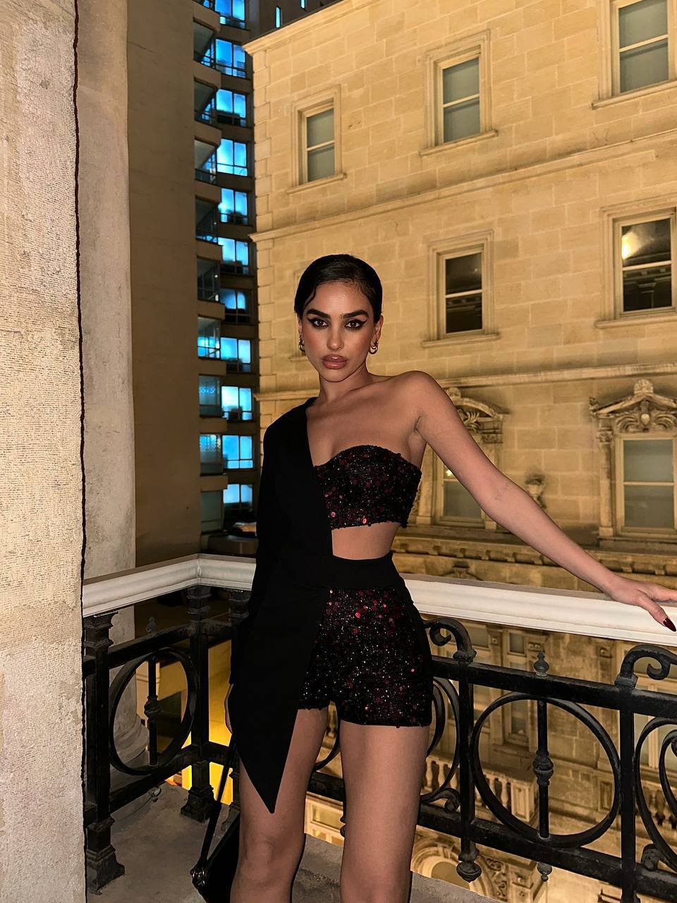 Midnight Sparkle Asymmetrical Jumpsuit – 1052