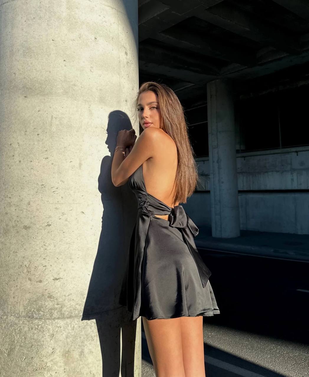 The Allure Satin Halter Mini Dress - 1018