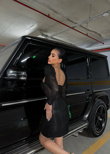 The Glam Sequin Long-Sleeve Mini Dress – 1039