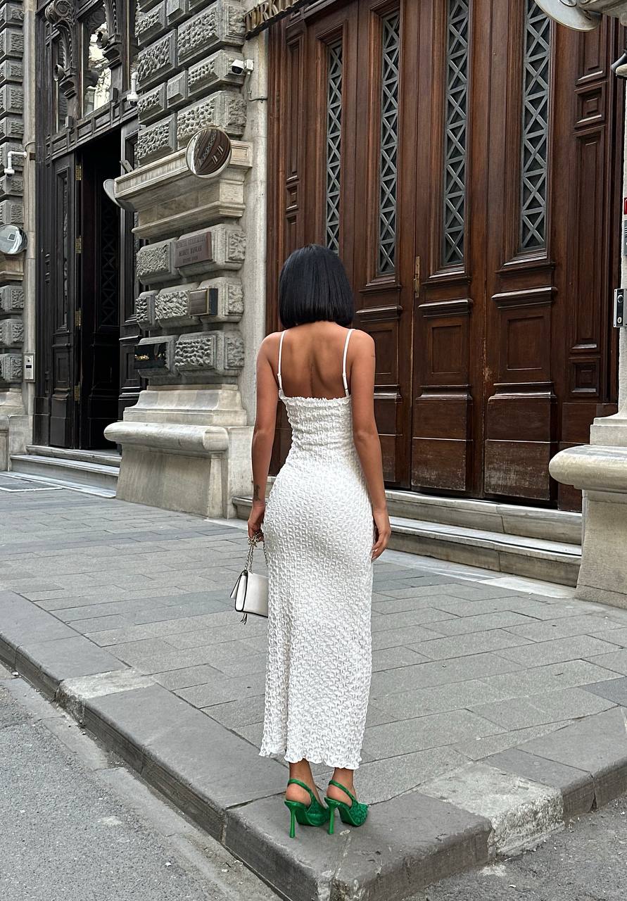 The Florence Crochet Maxi Dress Textured Romance - 1183