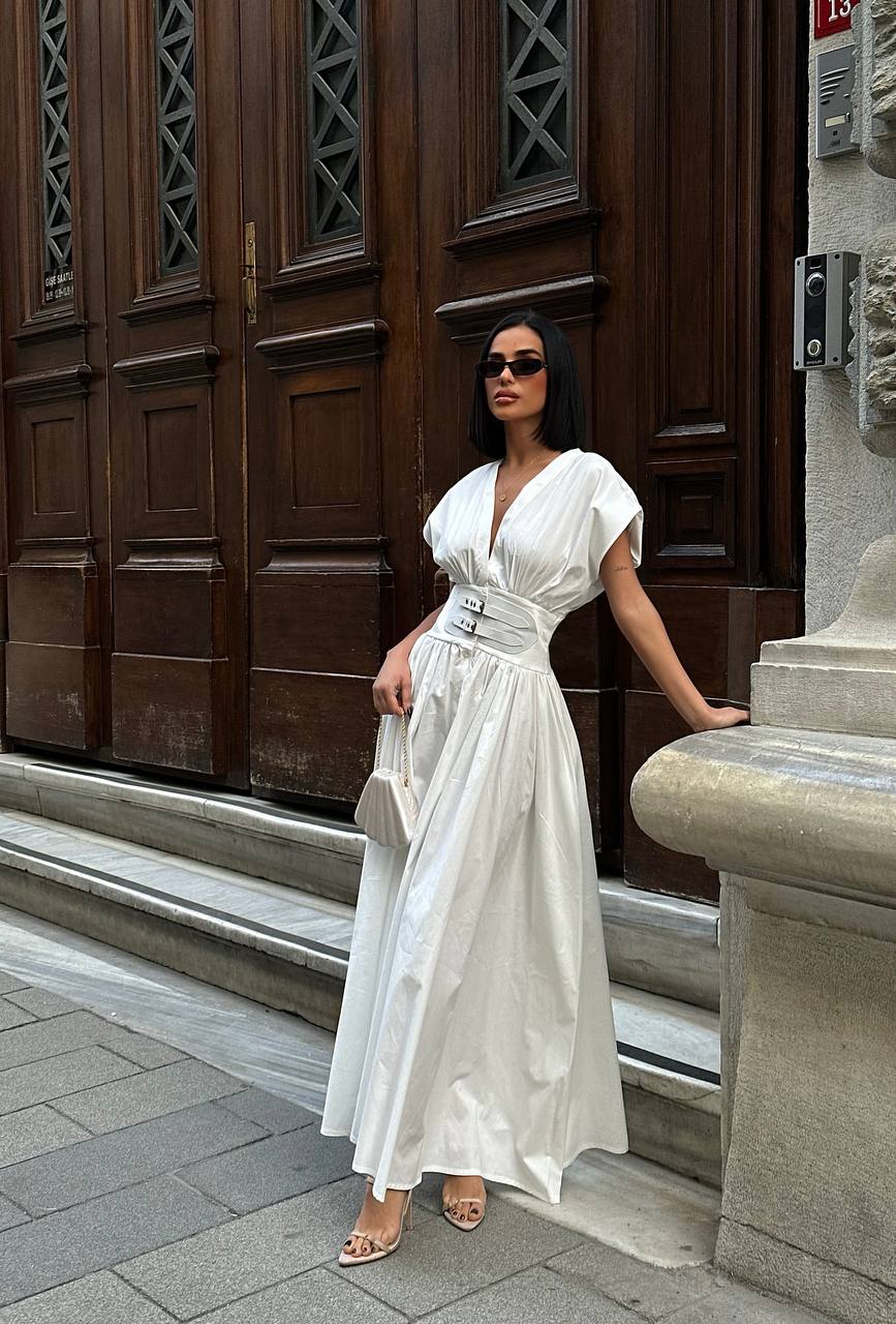 The Empress Waist-Cinched Maxi Dress Statement Elegance - 1189