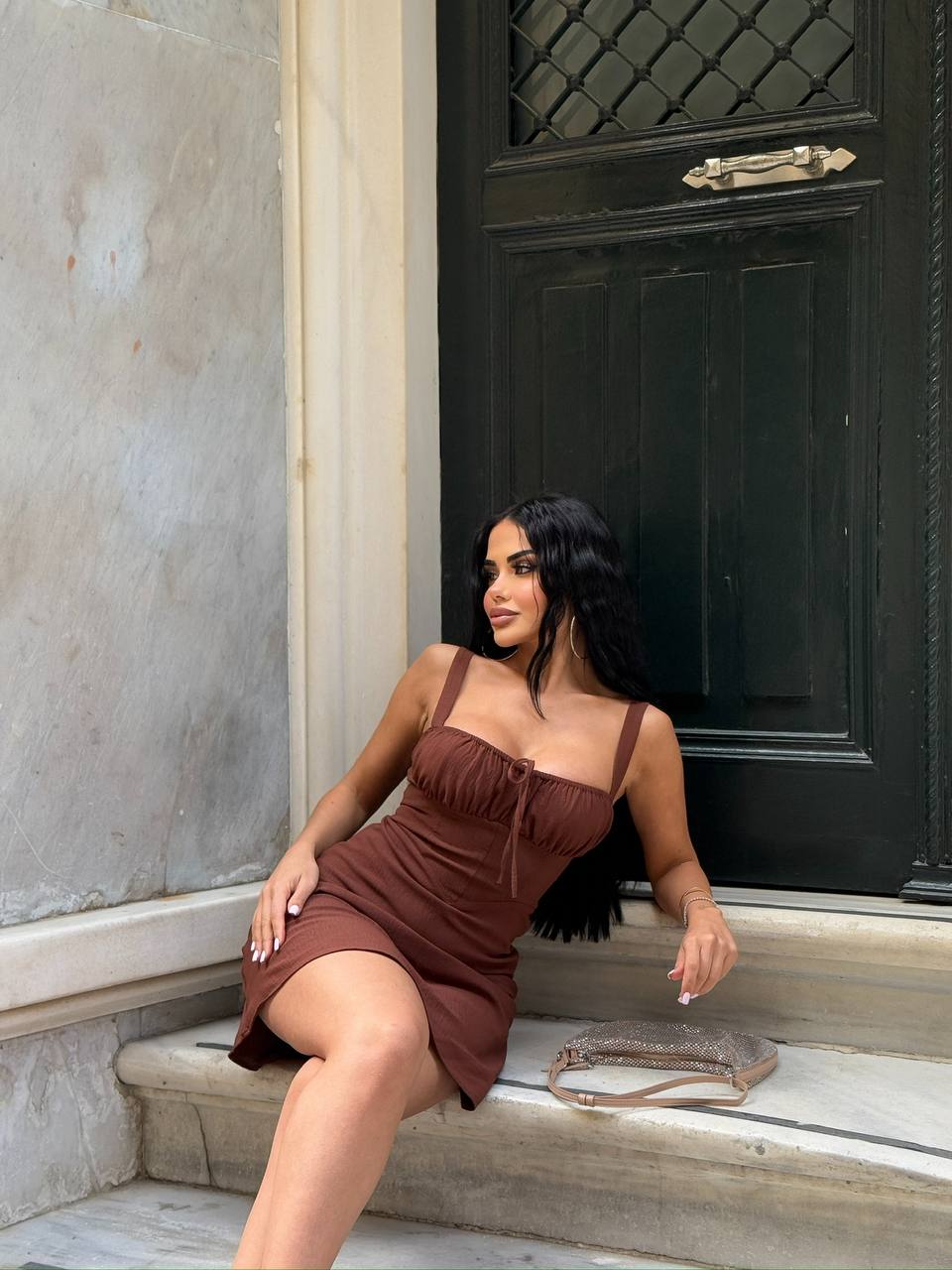 The Bella Ruched Bodice Mini Dress – 1207