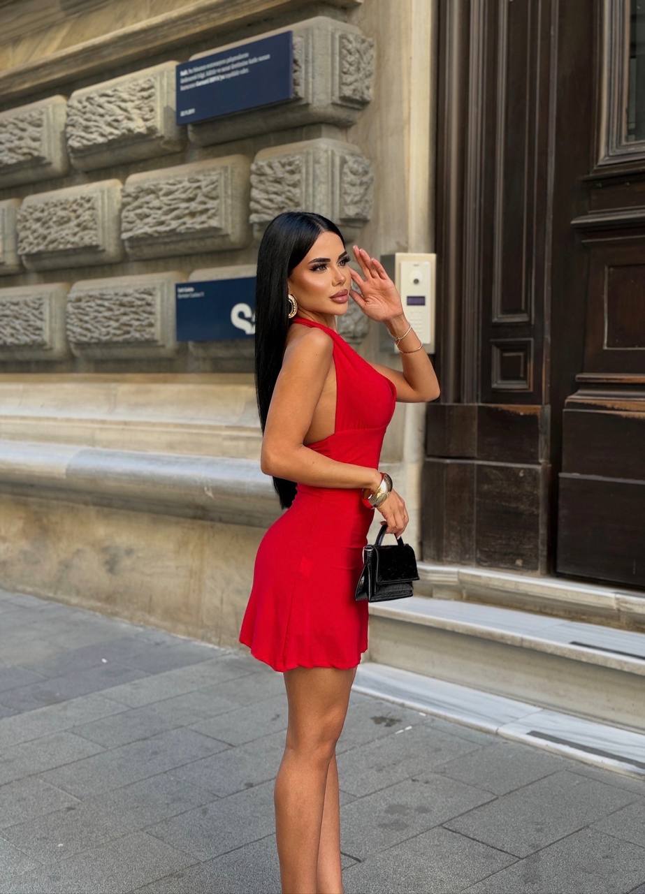 Velvet Flame Halter Mini Dress Night Luxe Edition - 1233