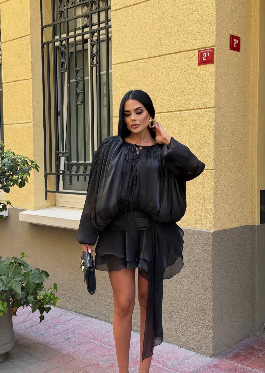 Celeste Pleated Flare Mini Dress Romantic Chic - 1234