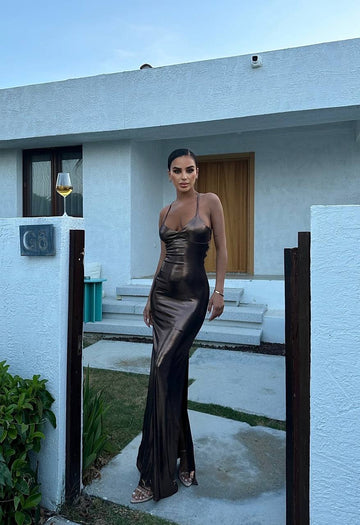 The Luxe Metallic Maxi Dress – 1048