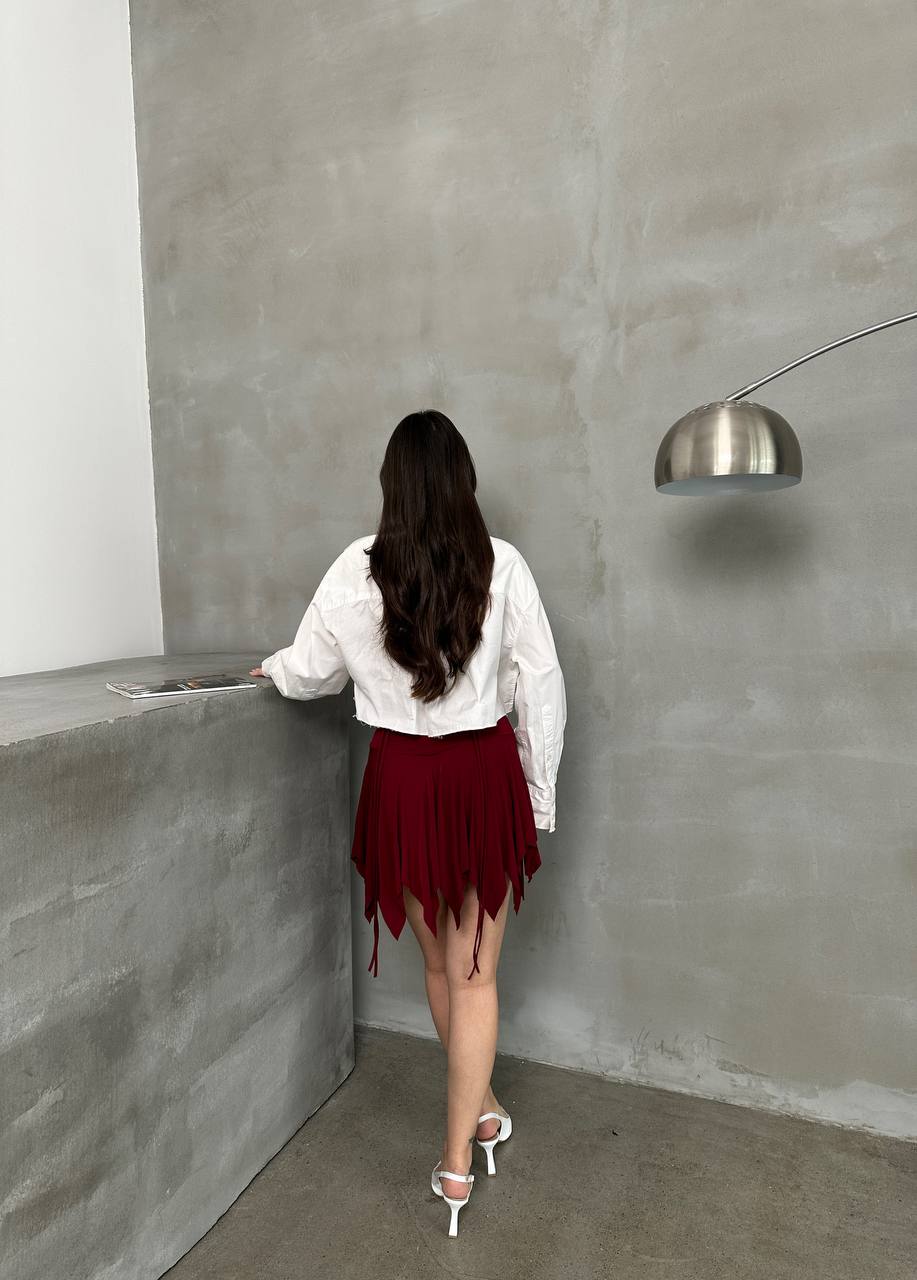 Ethereal Asymmetrical Ruched Skirt - 1173