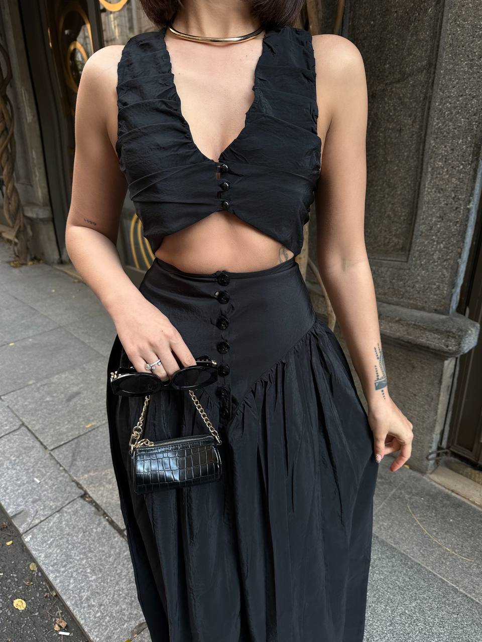 Chic Vintage-Inspired Two-Piece Set - 1179