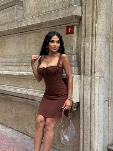 The Bella Ruched Bodice Mini Dress – 1207