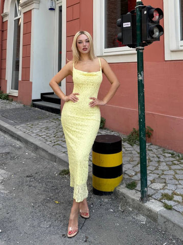 The Coastal Glow Crinkle Midi Dress - 1224