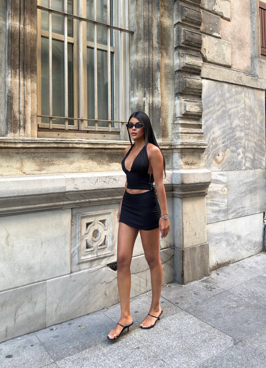 The Soleil Two-Piece Halter Mini Set – 1236