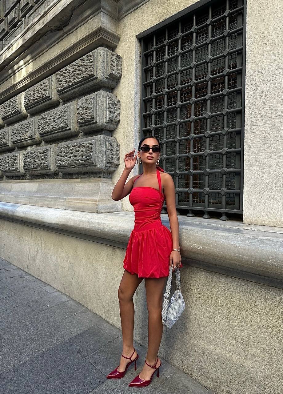 Scarlet Halter Mini Dress – 1055