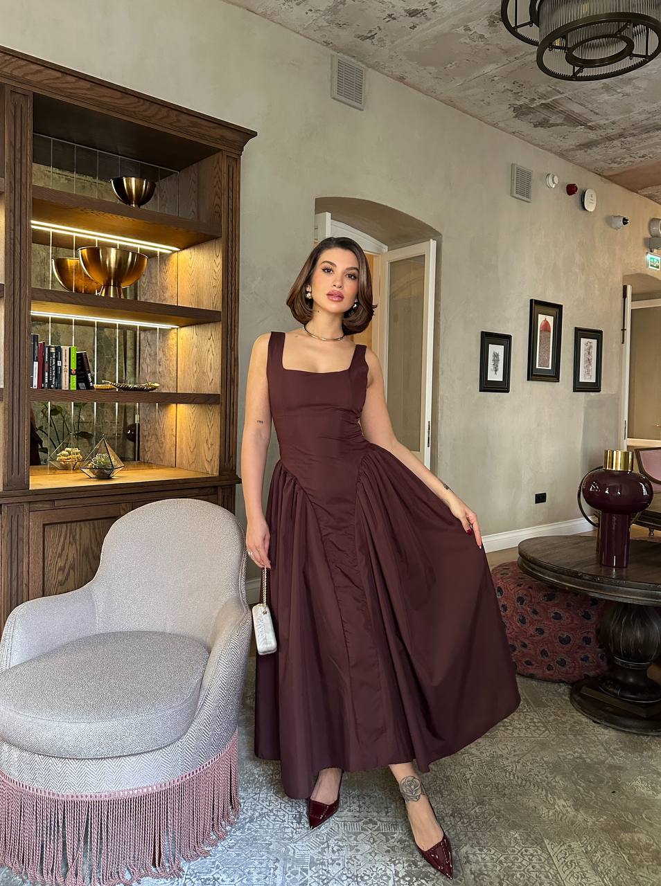 The Belle Lace-Up Midi Dress – 1164