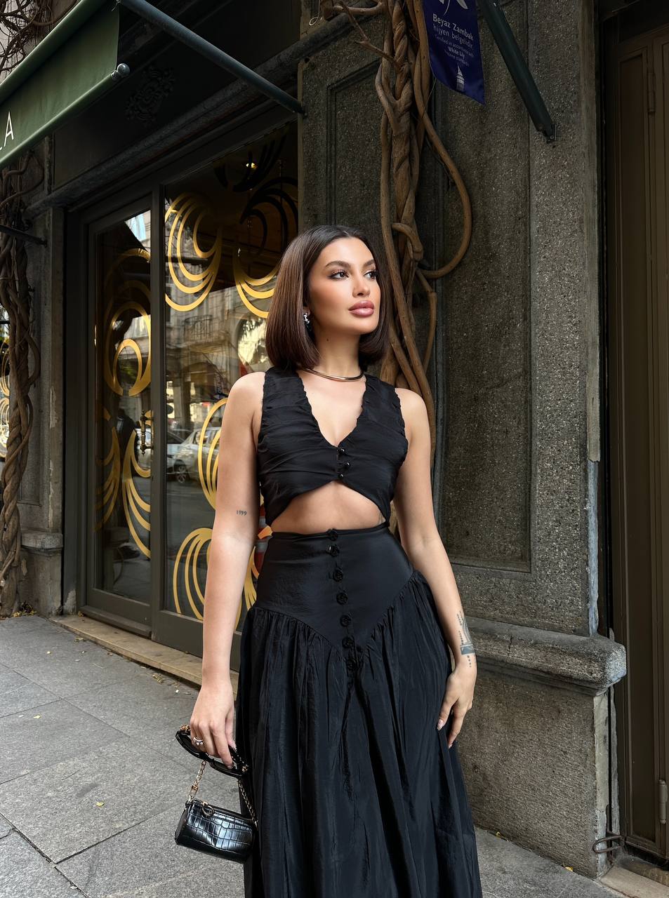 Chic Vintage-Inspired Two-Piece Set - 1179