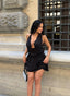 The Capri Drape Halter Mini Dress Sunset Romance - 1210