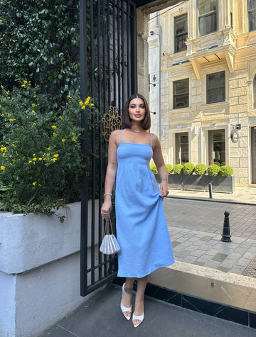 Serenity Smocked Strap Midi Dress - 1220