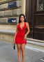 Velvet Flame Halter Mini Dress Night Luxe Edition - 1233