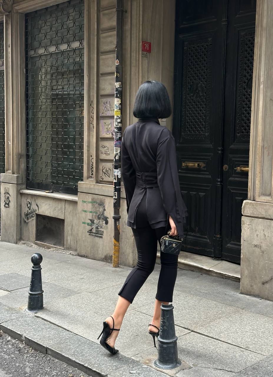 Sculpted Elegance Longline Shirt Dress Wrap Waist 1267