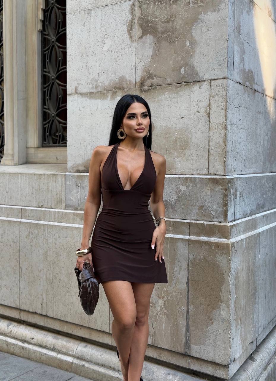 Velvet Flame Halter Mini Dress Night Luxe Edition - 1233