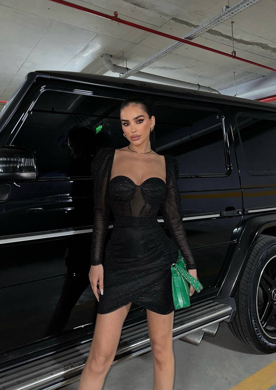 The Glam Sequin Long-Sleeve Mini Dress – 1039