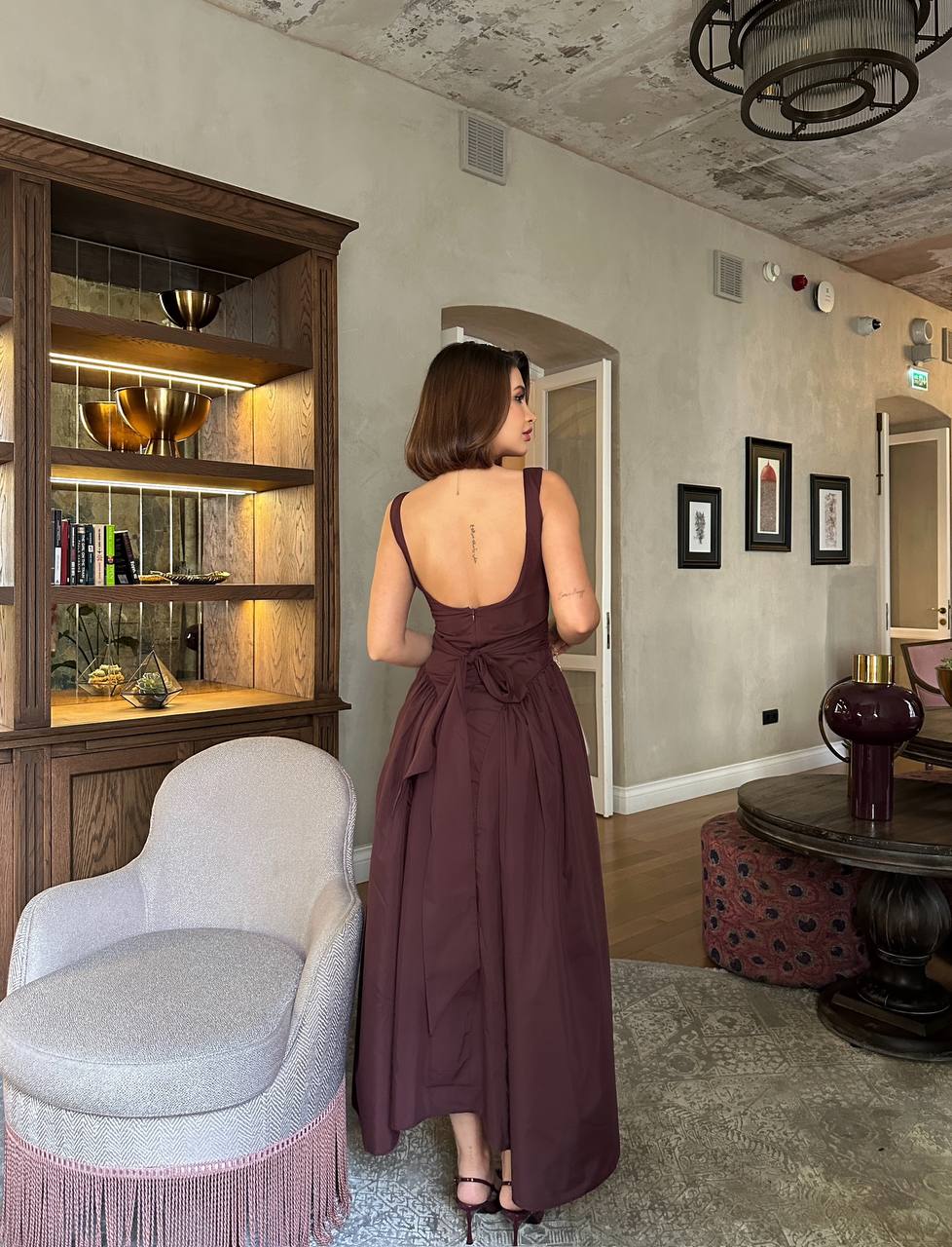 The Belle Lace-Up Midi Dress – 1164