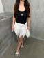 Ethereal Asymmetrical Ruched Skirt - 1173