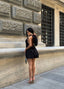 The Capri Drape Halter Mini Dress Sunset Romance - 1210