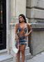 The Havana Cut-Out Ruffle Mini Dress Sunset Glow - 1229