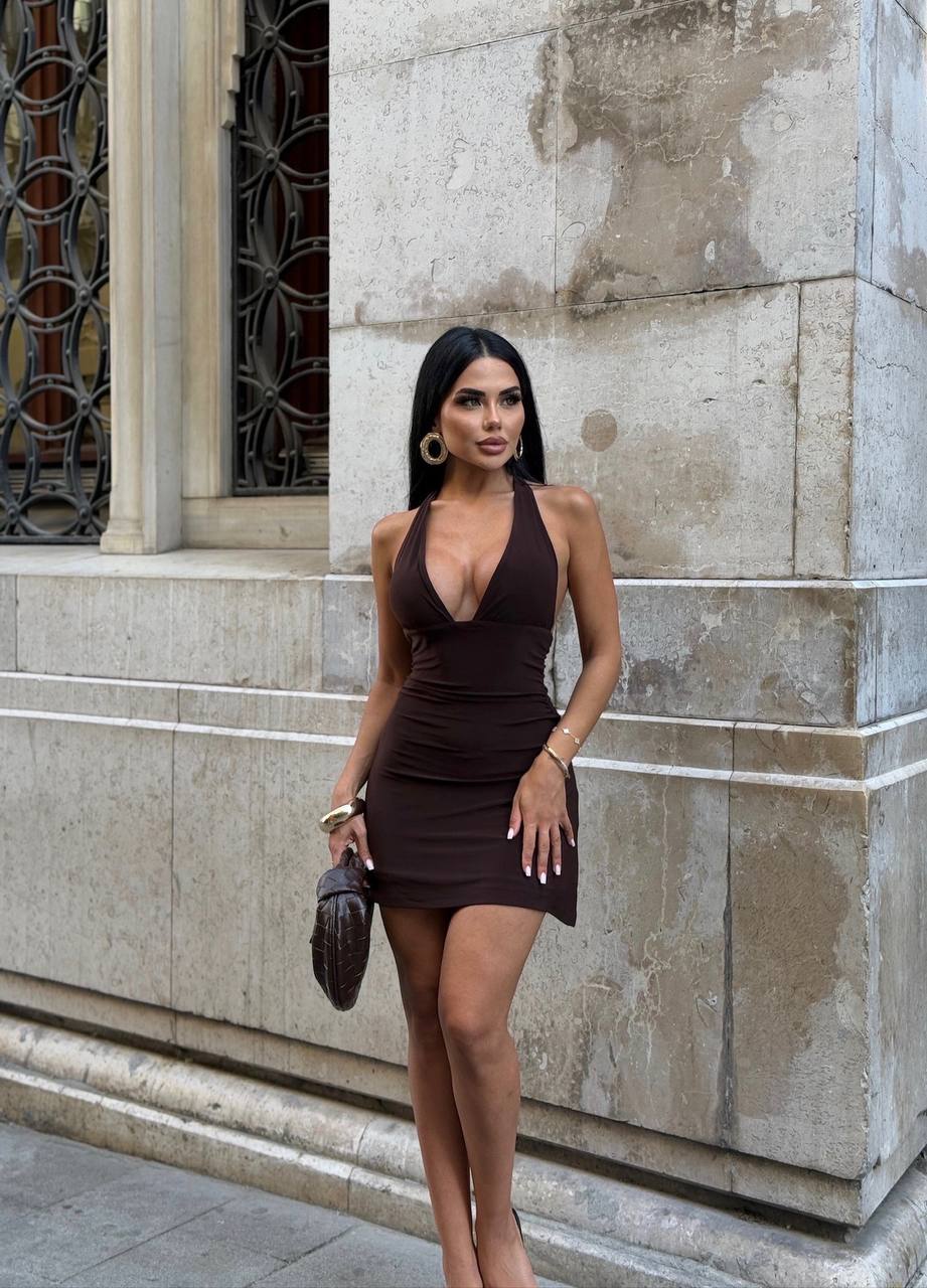 Velvet Flame Halter Mini Dress Night Luxe Edition - 1233