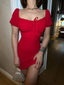 The Scarlet Sweetheart Puff Sleeve Mini Dress – 1171