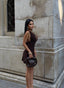 Velvet Flame Halter Mini Dress Night Luxe Edition - 1233