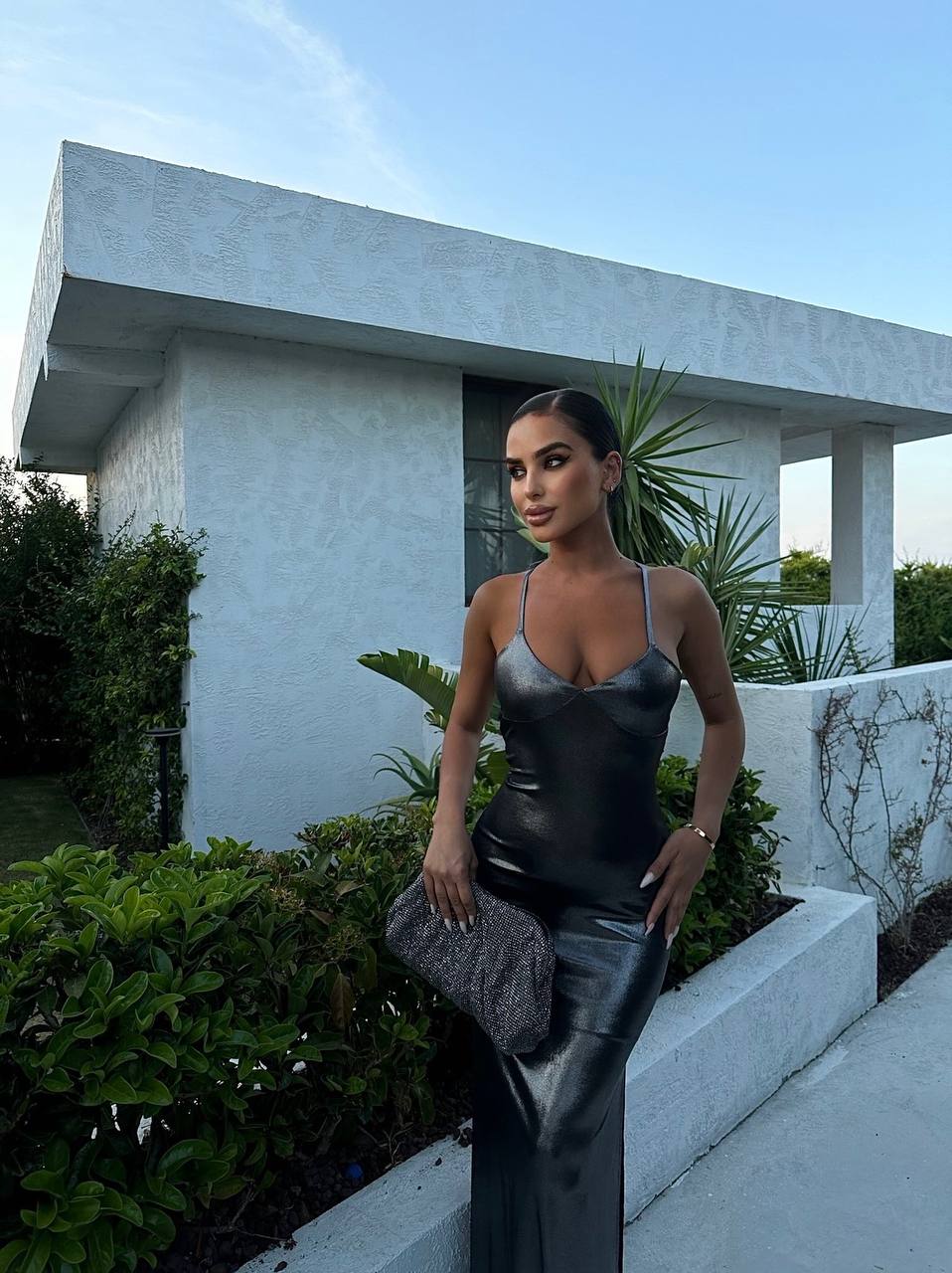 The Luxe Metallic Maxi Dress – 1048