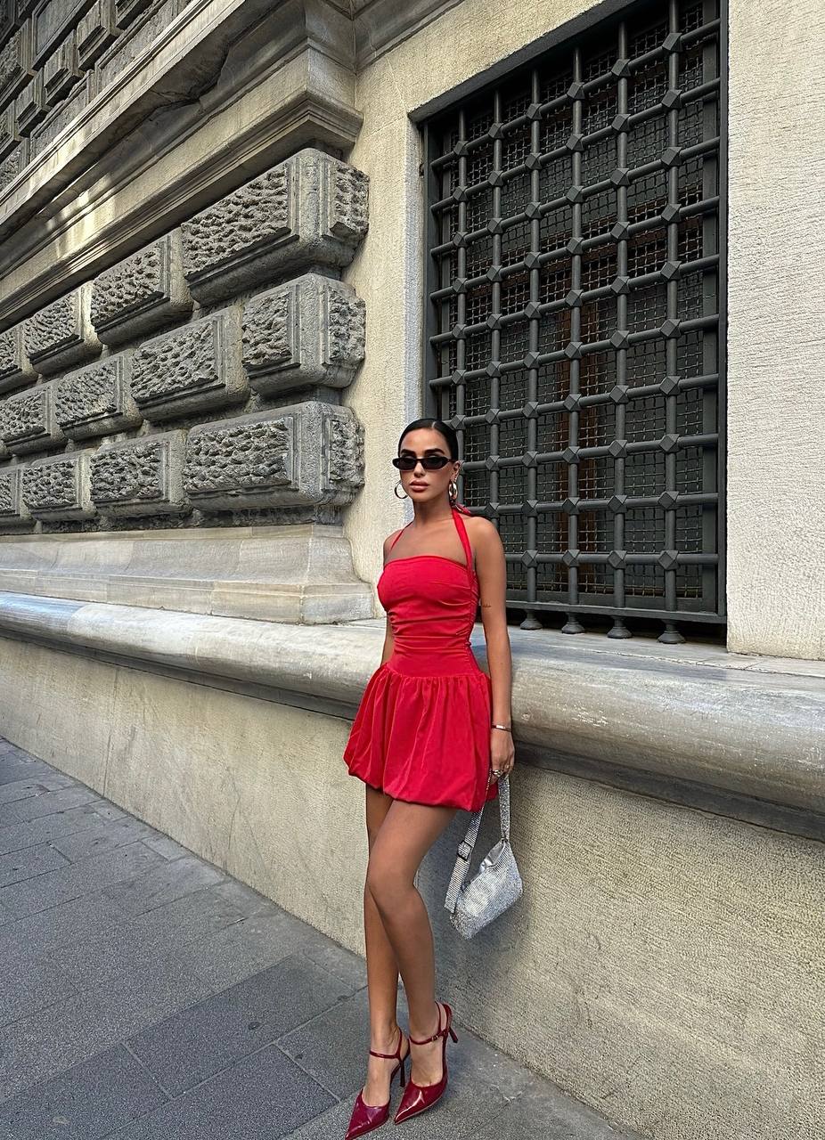 Scarlet Halter Mini Dress – 1055