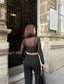 The Sheer Elegance Corset Top Long Sleeve Blouse - 1192