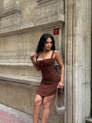 The Bella Ruched Bodice Mini Dress – 1207