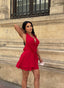 The Capri Drape Halter Mini Dress Sunset Romance - 1210