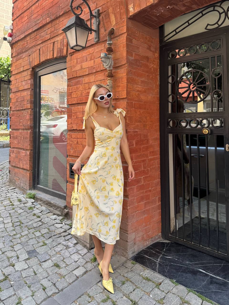 Summer Blossom Shoulder-Tie Blue Floral - 1221