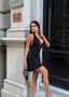 Velvet Flame Halter Mini Dress Night Luxe Edition - 1233