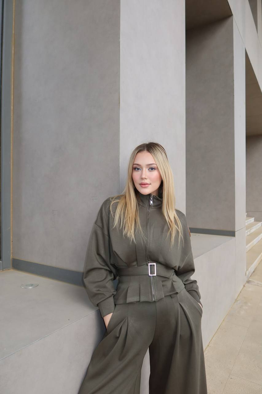 Urban Ease Jumpsuit Wide-Leg Belted - 1256