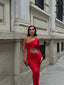 The Chic One-Shoulder Cutout Maxi Dress – 1077