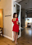 The Scarlet Sweetheart Puff Sleeve Mini Dress – 1171