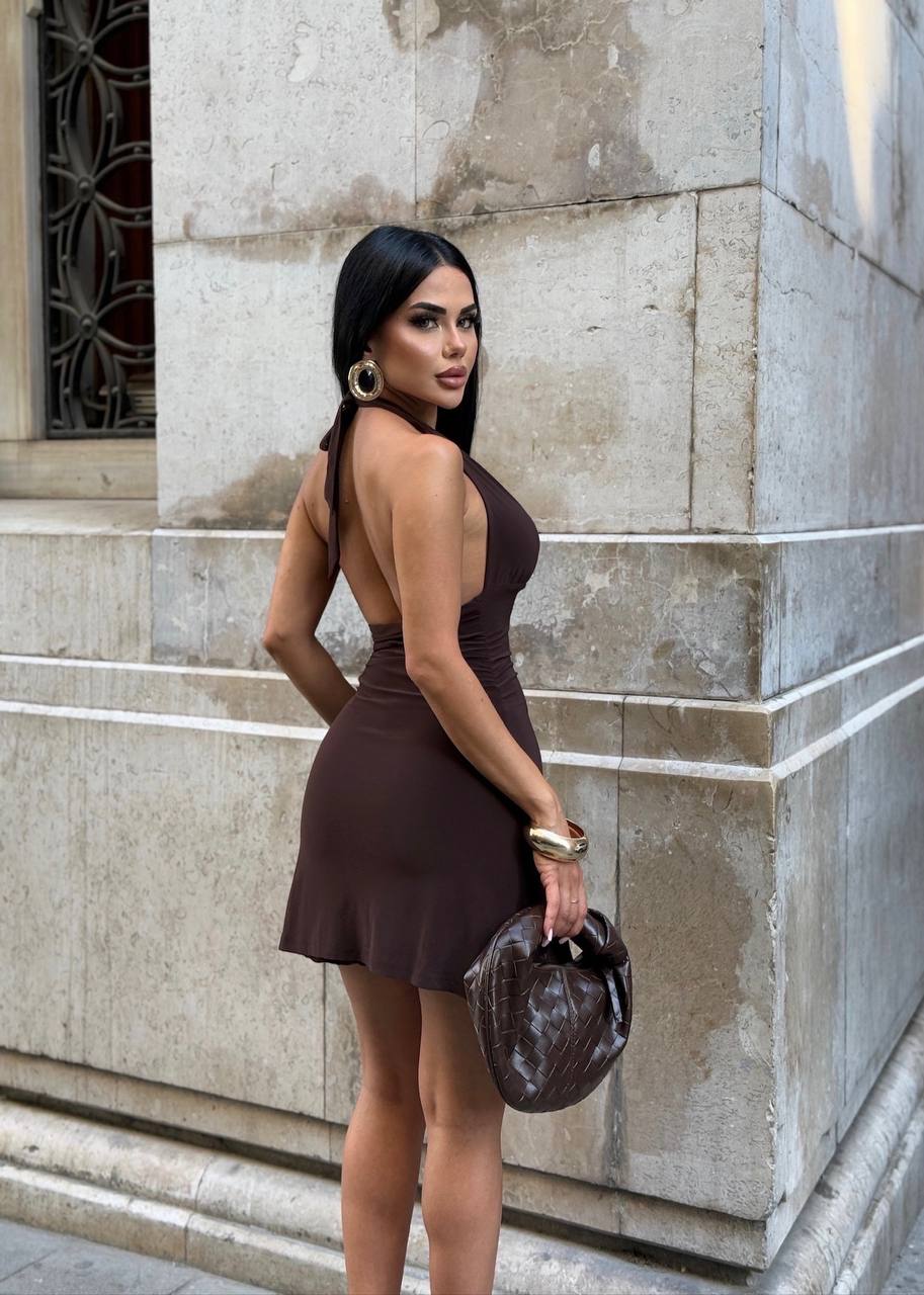 Velvet Flame Halter Mini Dress Night Luxe Edition - 1233