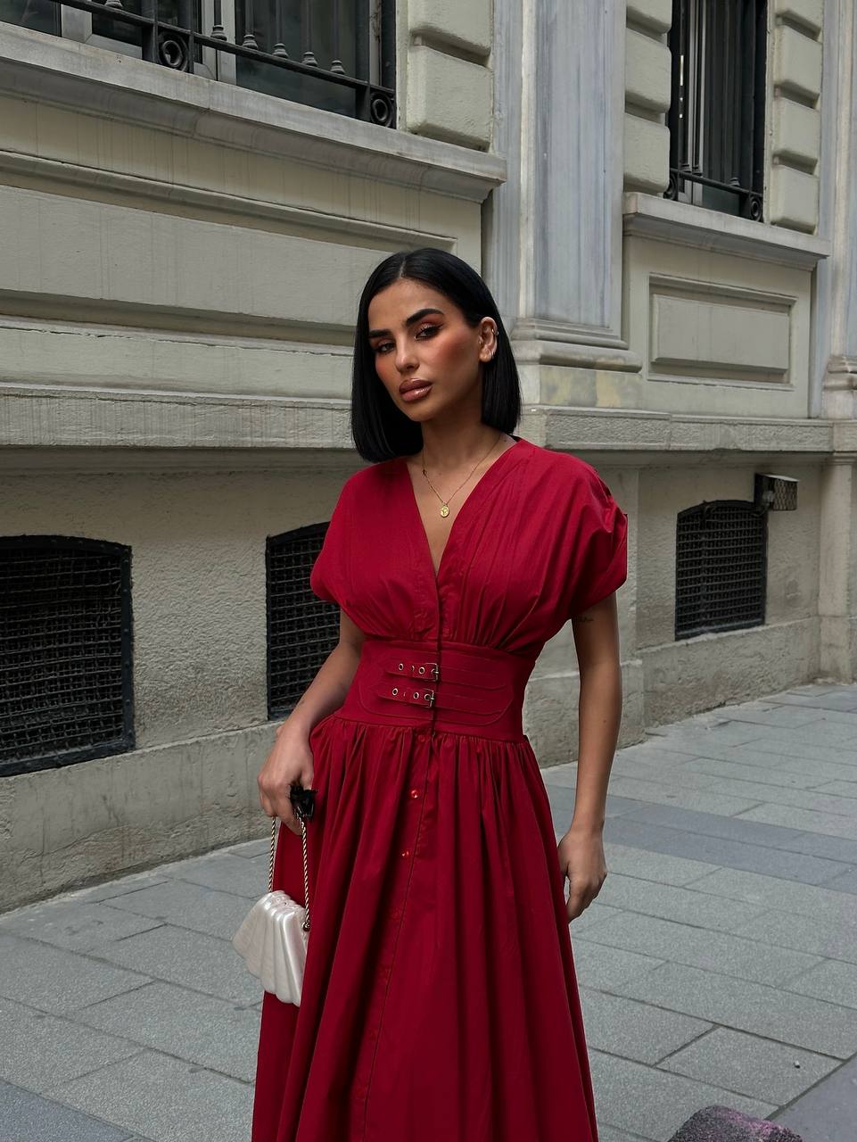 The Empress Waist-Cinched Maxi Dress Statement Elegance - 1189