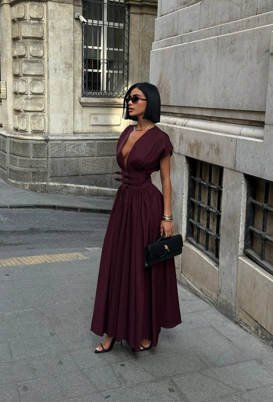 The Celeste Belted Maxi Dress - 1239